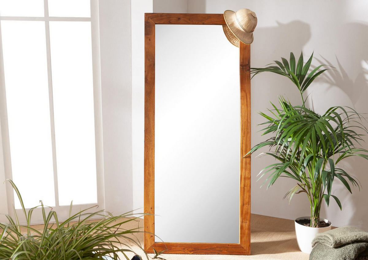 STANDSPIEGEL Akazie 75x3x175 honig lackiert OXFORD #0319 - Braun, Holz (75/175/3cm) - Massivmoebel24