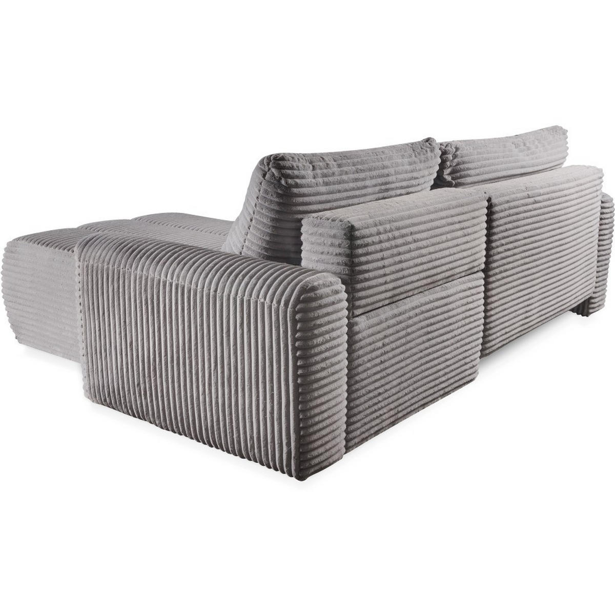 ECKSCHLAFSOFA Cavo mit Bettkasten, universelle Ottomane, Grau - Schwarz/Grau, Textil (264/157cm) - Beautysofa