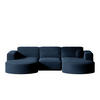 GARTENECKSOFA U-Form Garten Modena Studio Sofa-U Patio Marineblau - Blau, Holz/Textil (165/78/299cm) - Kaiser Möbel