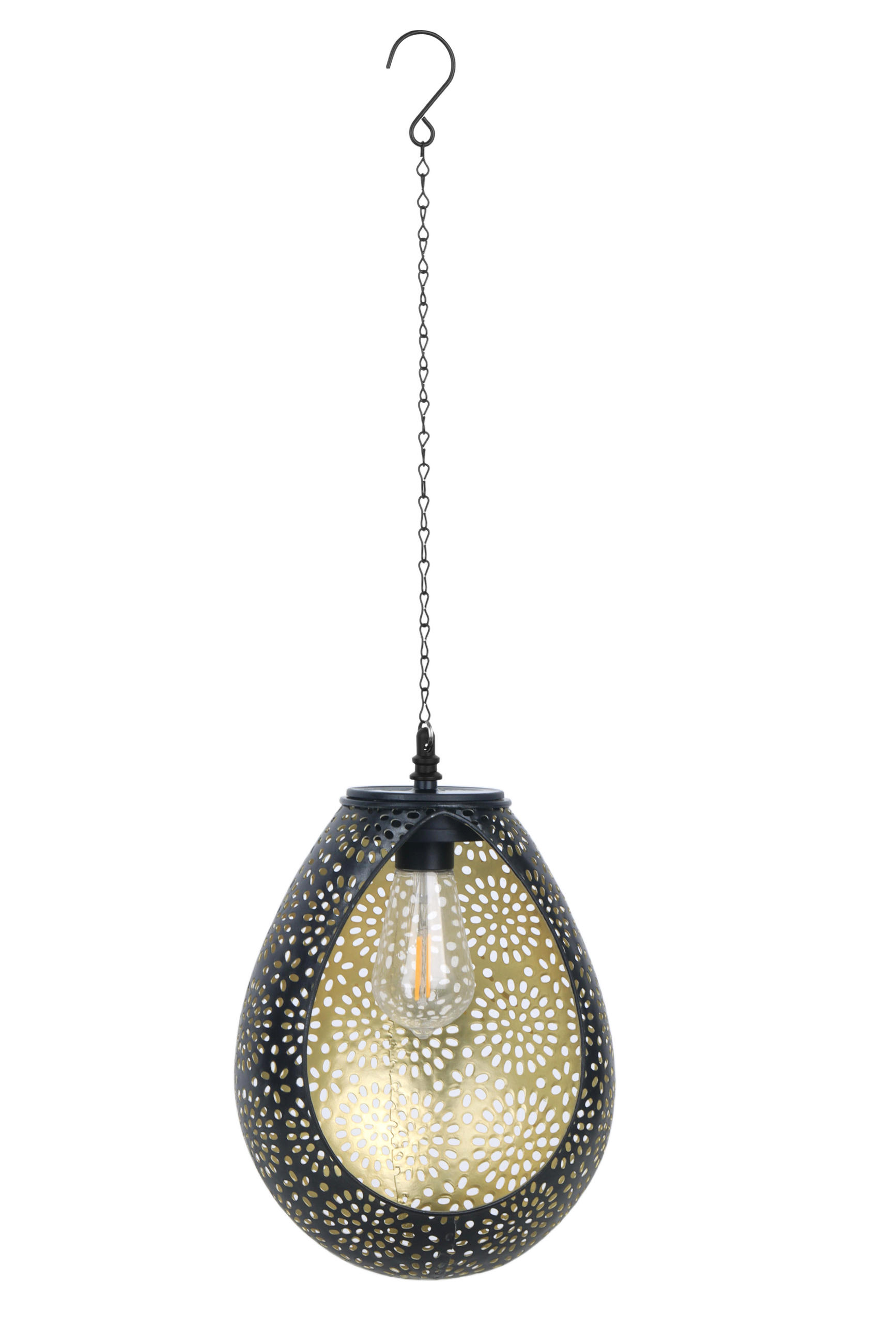 SOLAR-HÄNGELEUCHTE Orientalisch kupfer 18x52cm Metall Outdoor-Leuchte - Schwarz, Metall (18/18/52cm) - Northpoint