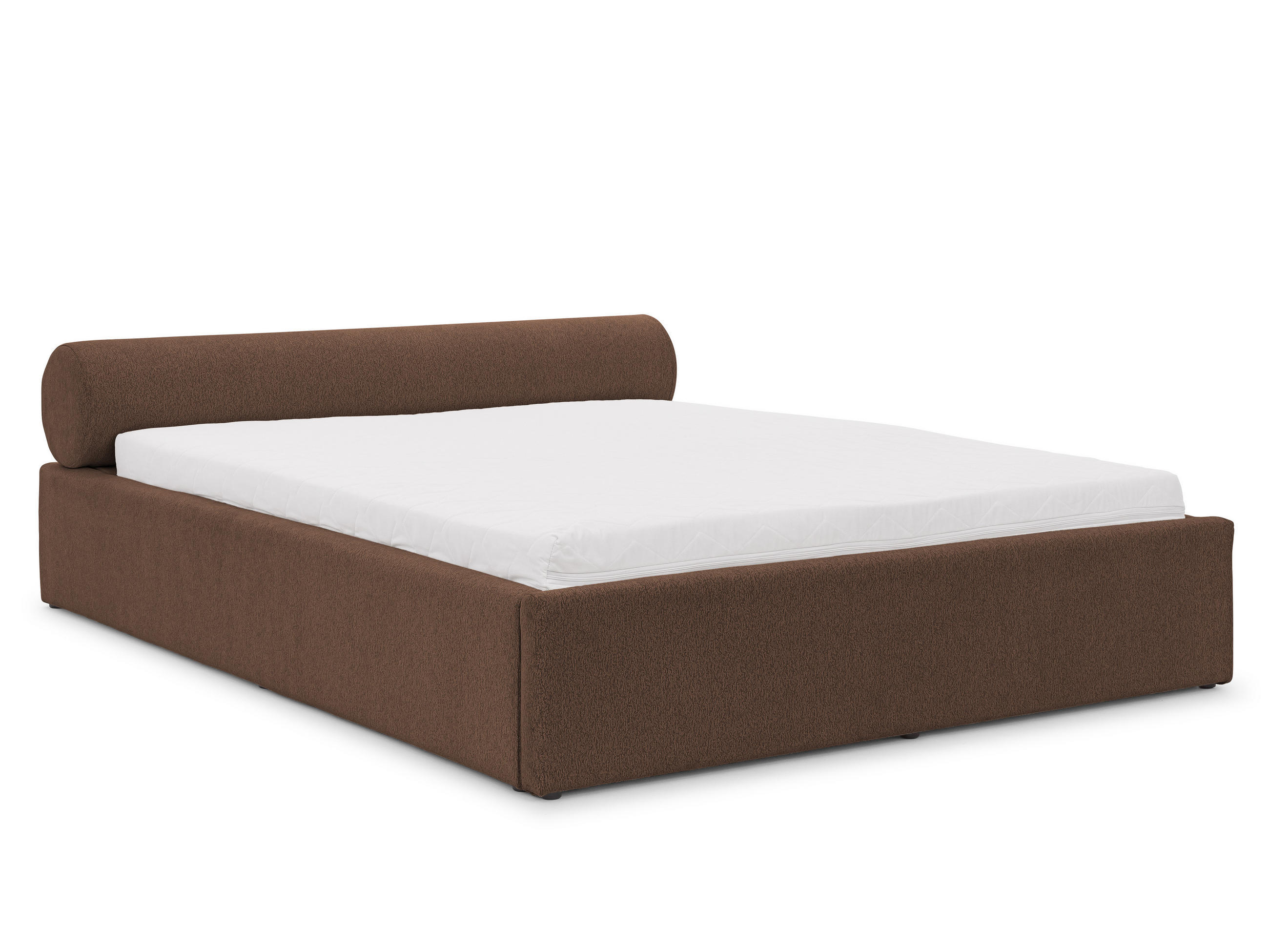 S-Style ČALOUNĚNÁ POSTEL 160/200 cm Josy v designovém vzhledu s úložným prostorem a lamelovým roštem, v hnědé chenille látce