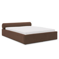 POLSTERBETT 160/200 cm Josy im Designer-Look mit Bettkasten und Lattenrost aus Braun Chenille-Stoff - Schwarz/Braun, Holz/Kunststoff (160/200cm) - S-Style Möbel