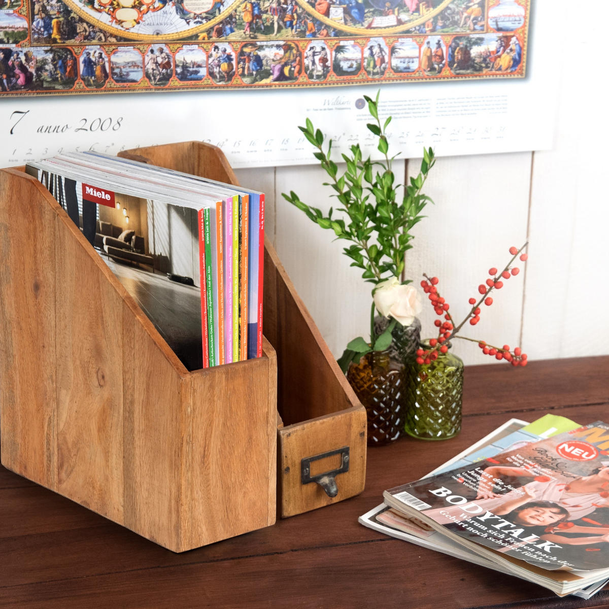 STEHSAMMLER Nero Mahagoni Massivholz naturfarben - Naturfarben, Holz (29/11/30cm) - DESIGN DELIGHTS