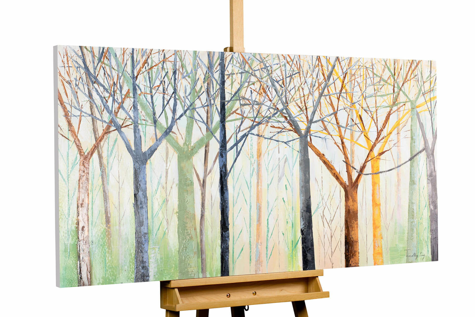 ÖLGEMÄLDE 140/70 cm - Multicolor/Grün, Holz/Textil (2.2/70cm) - KUNSTLOFT