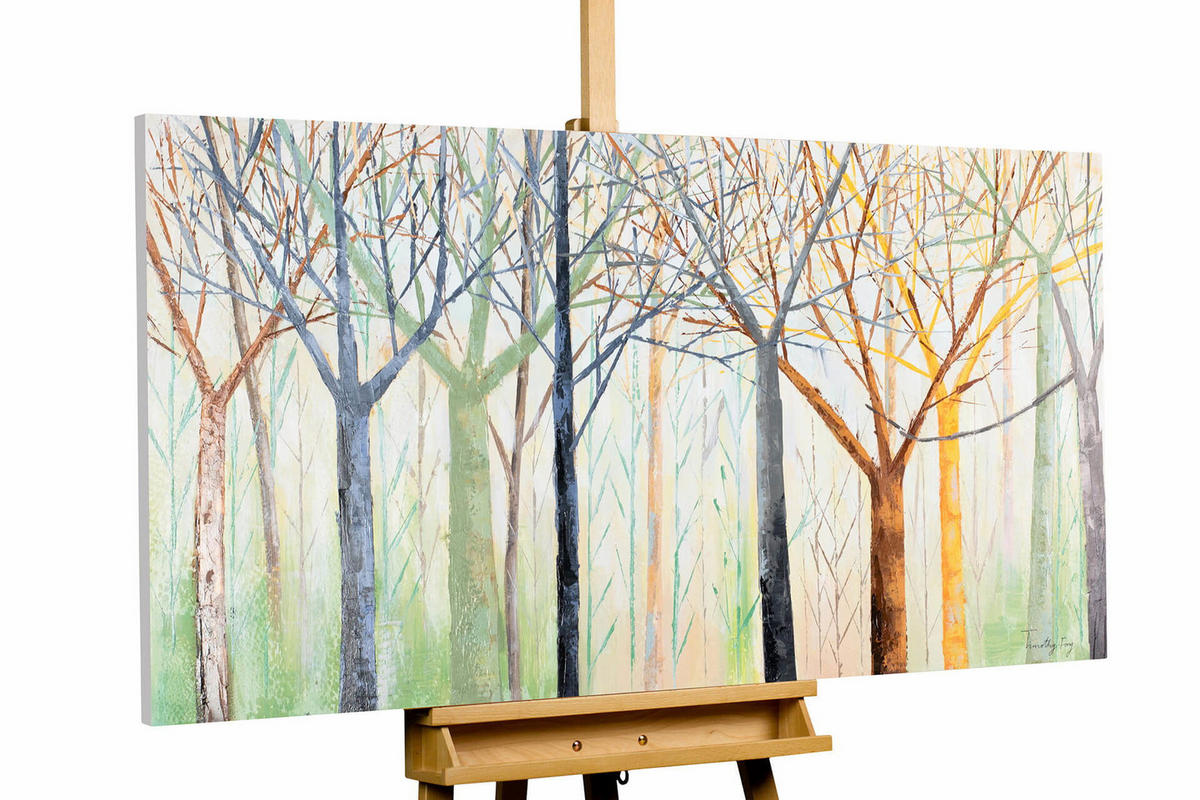 ÖLGEMÄLDE 140/70 cm - Multicolor/Grün, Holz/Textil (2.2/70cm) - KUNSTLOFT