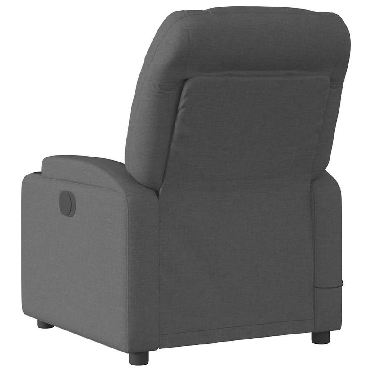 MASSAGESESSEL mit Liegefunktion und Vibrationsfunktion, 74/89/100 cm, Stoff, Dunkelgrau - Grau, Textil (89/100/74cm) - vidaXL