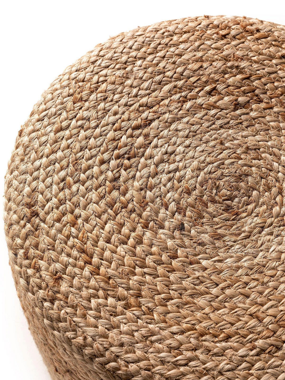 JUTE-POUF handgefertigt Jutta Hellbraun 40x40x40 cm - Hellbraun, Textil (40/40/40cm) - benuta Pure