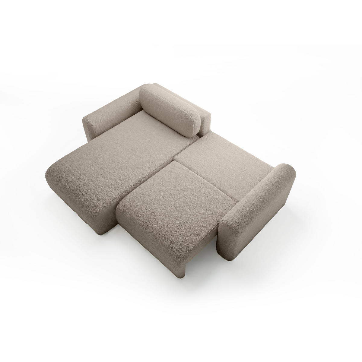 ECKSOFA mit Schlaffunktion Thekla Mini, Beige - Beige, Textil (246/100cm) - Fedve