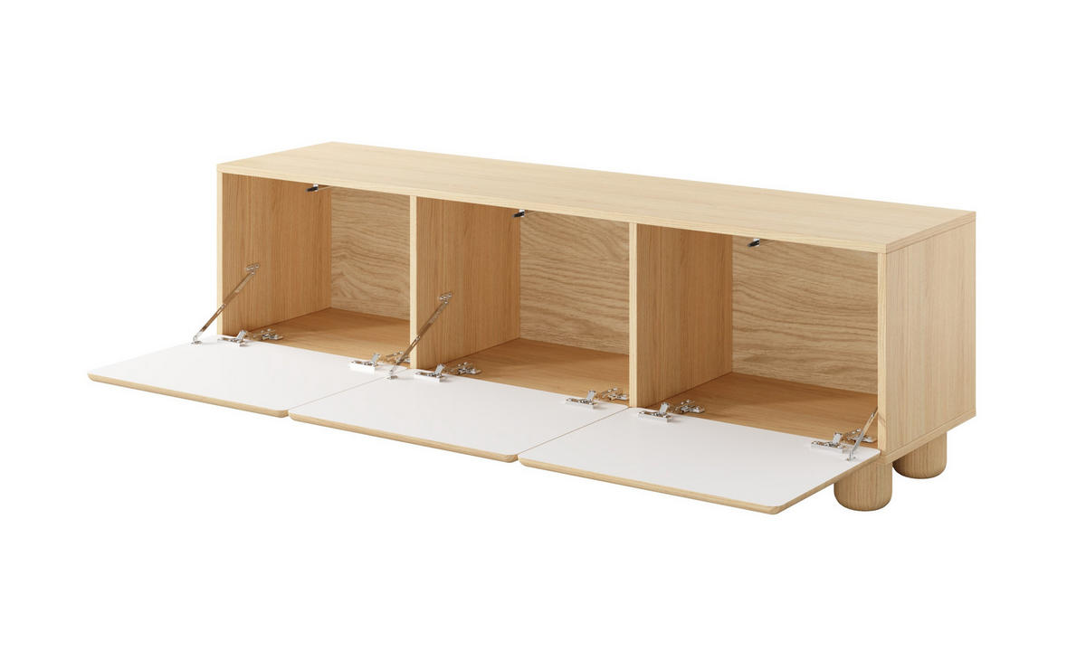 TV-SCHRANK 150 cm Bloom, Eiche Vicenza, Boho, 3 Türen - Eichefarben, Holz (150/47/38cm) - Emporius