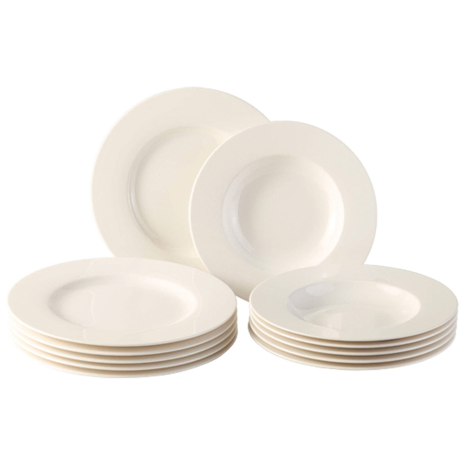 TAFELSERVICE Basic White weiß 12er Set - Weiß, Keramik (1/1/1cm) - vivo | Villeroy & Boch Group