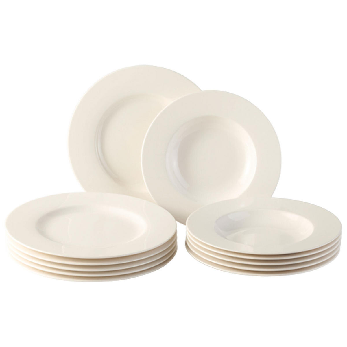TAFELSERVICE Basic White weiß 12er Set - Weiß, Keramik (1/1/1cm) - vivo | Villeroy & Boch Group