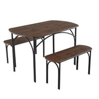 ESSGRUPPEN dunkelbraun(3-teilig) - Dunkelbraun, Holzwerkstoff (70/76/120cm) - COSTWAY