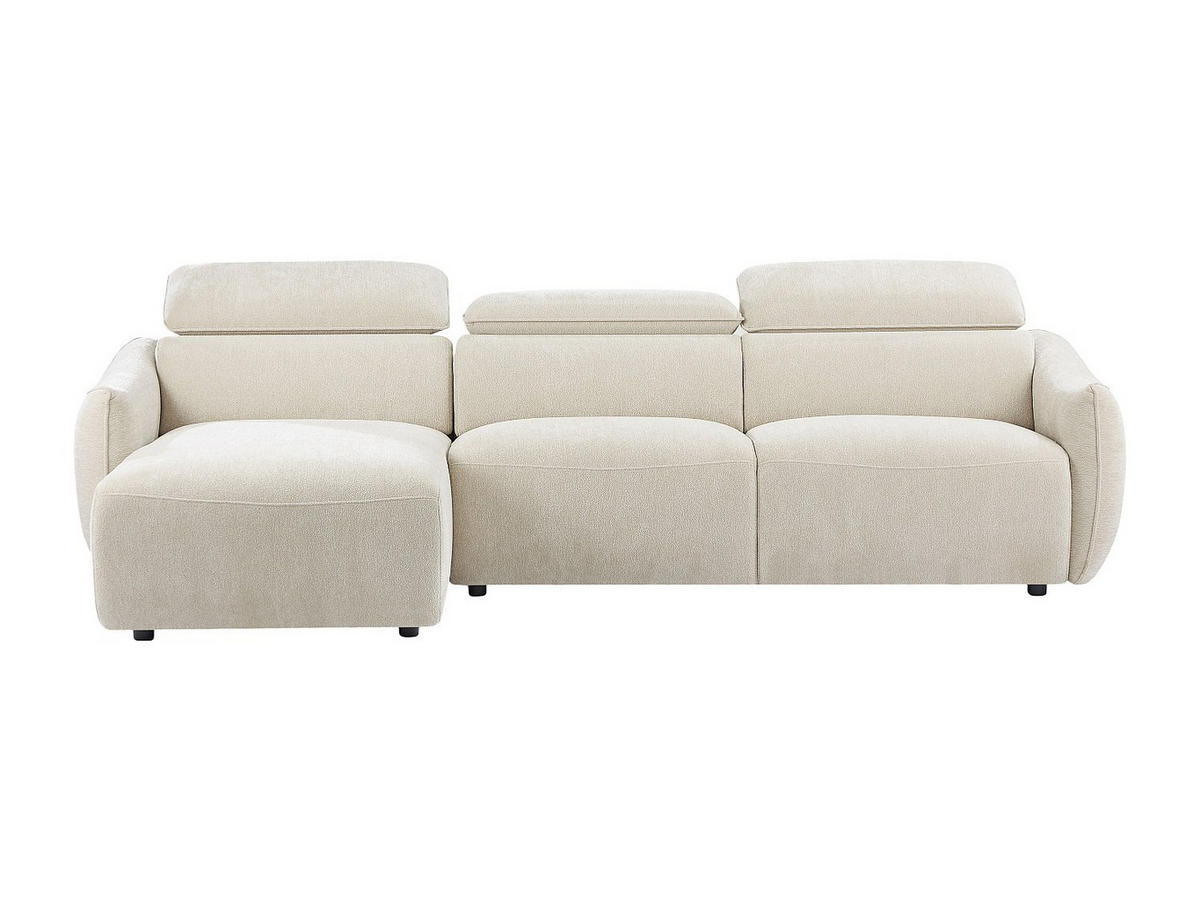ECKSOFA links - Stoff - Beigefarbenes Chenille - TAZIZA - Beige, Textil (286/166cm) - Vente-Unique