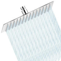 REGENDUSCHKOPF Edelstahl gebürstet 30 x 30 cm - Silberfarben, Metall (30.5/12.7/30.5cm)
