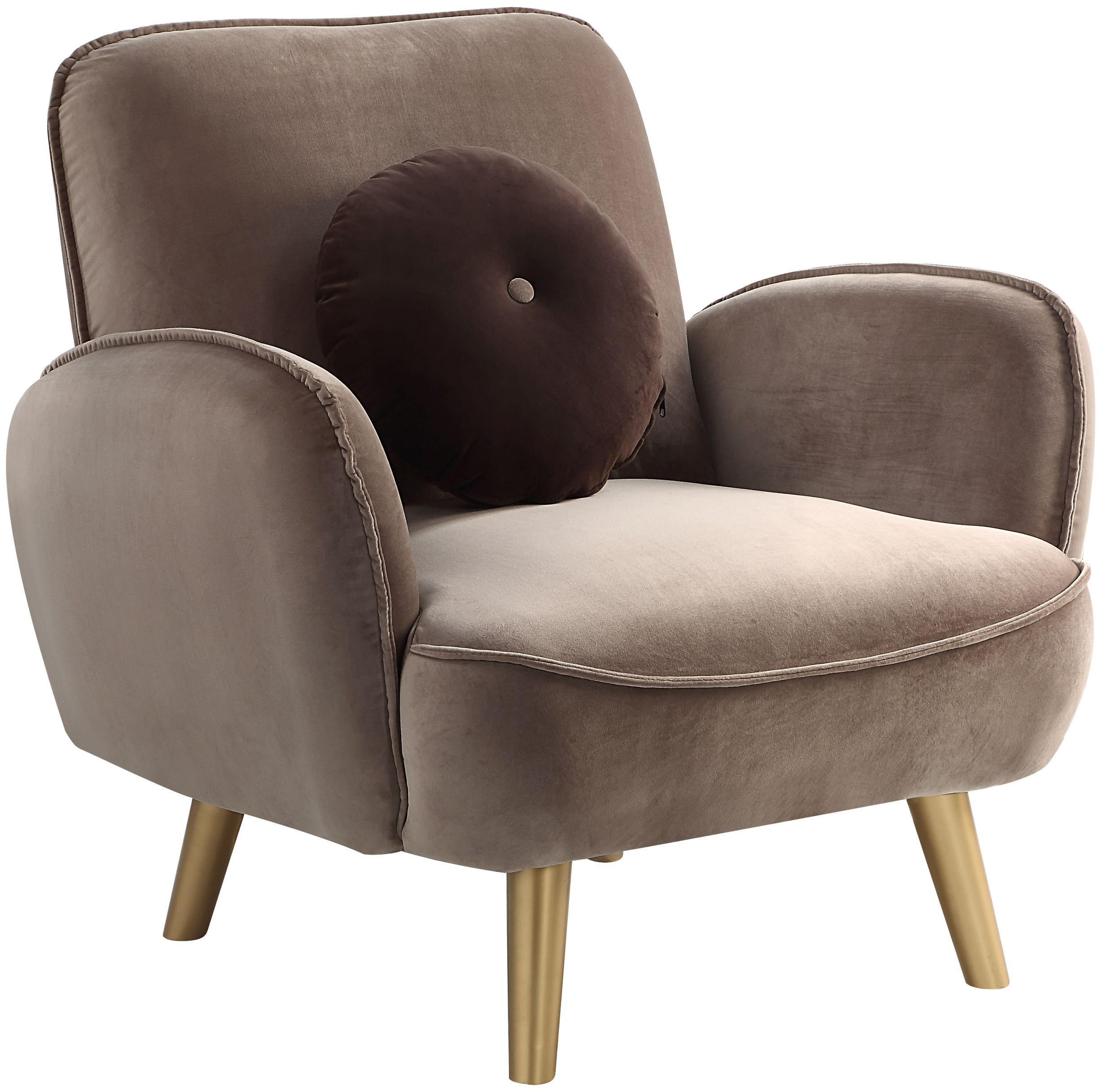 ARMLEHNENSESSEL Ben Samt Hellbraun - Braun, Textil (90/83/87cm) - ATLANTIC home collection