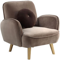 ARMLEHNENSESSEL Ben Samt Hellbraun - Braun, Textil (90/83/87cm) - ATLANTIC home collection