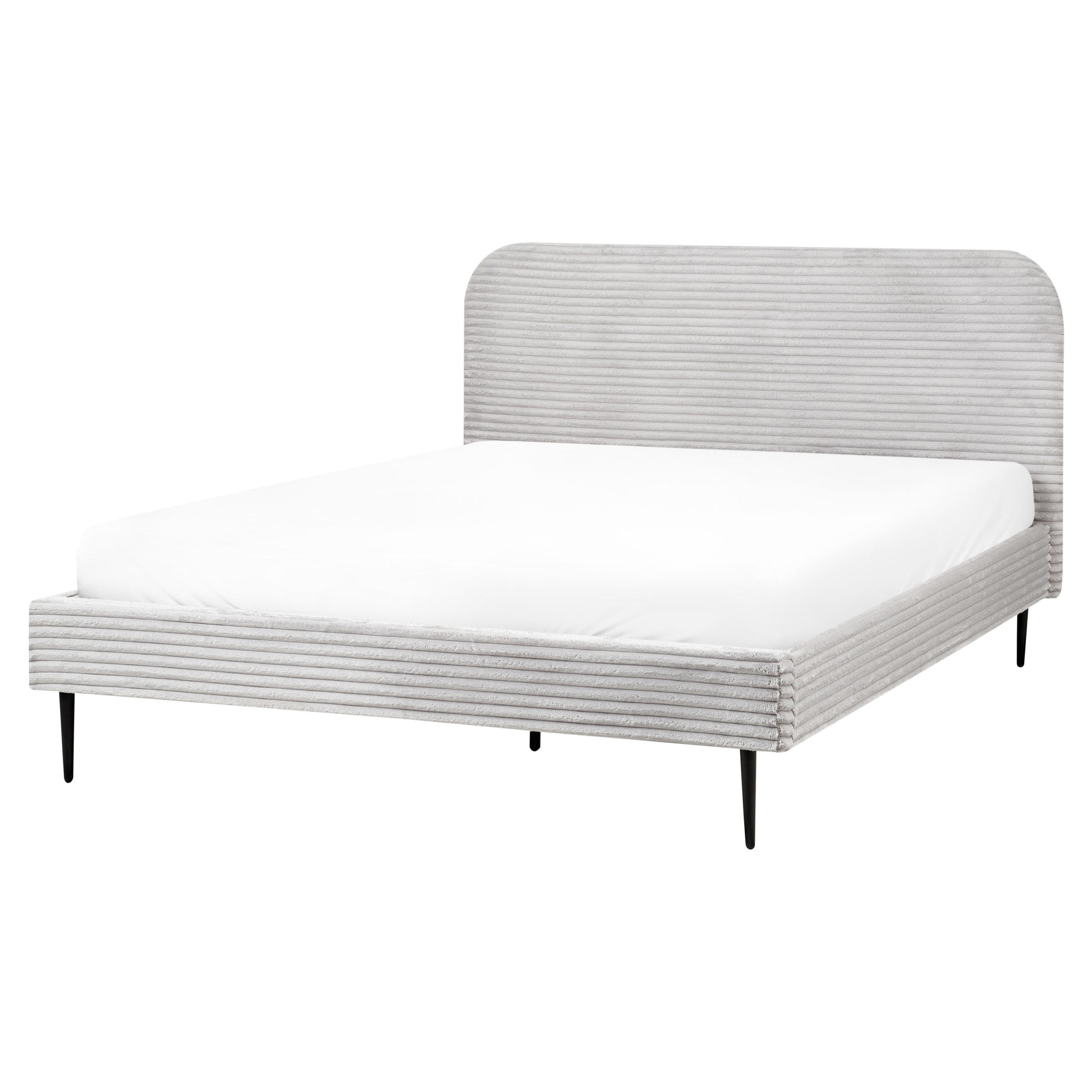 POLSTERBETT mit Lattenrost 160x200 cm Grau Flayat - Hellgrau, Textil (160/200cm) - Beliani