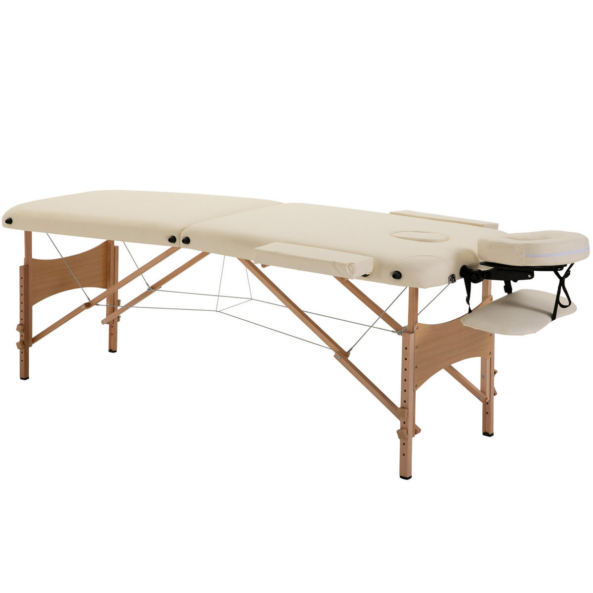 MASSAGETISCH DE-10956 klappbar höhenverstellbar 67-92 cm Cremeweiß - Creme, Holzwerkstoff (81/92/210cm) - ComfortXL