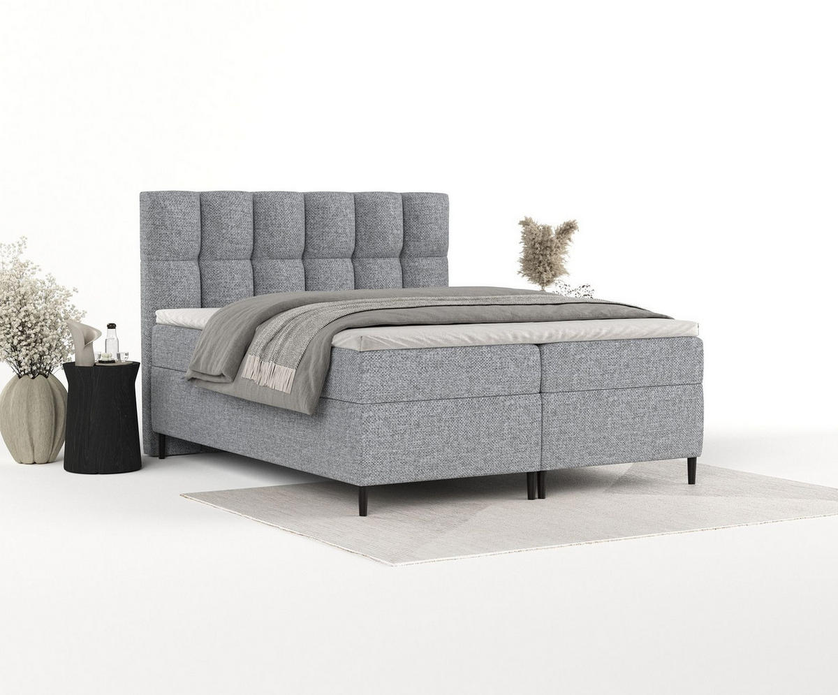 BOXBETT Ombre Grau 160/200 cm - Schwarz/Grau, Holz/Holzwerkstoff (160/200cm) - Maison de Reve