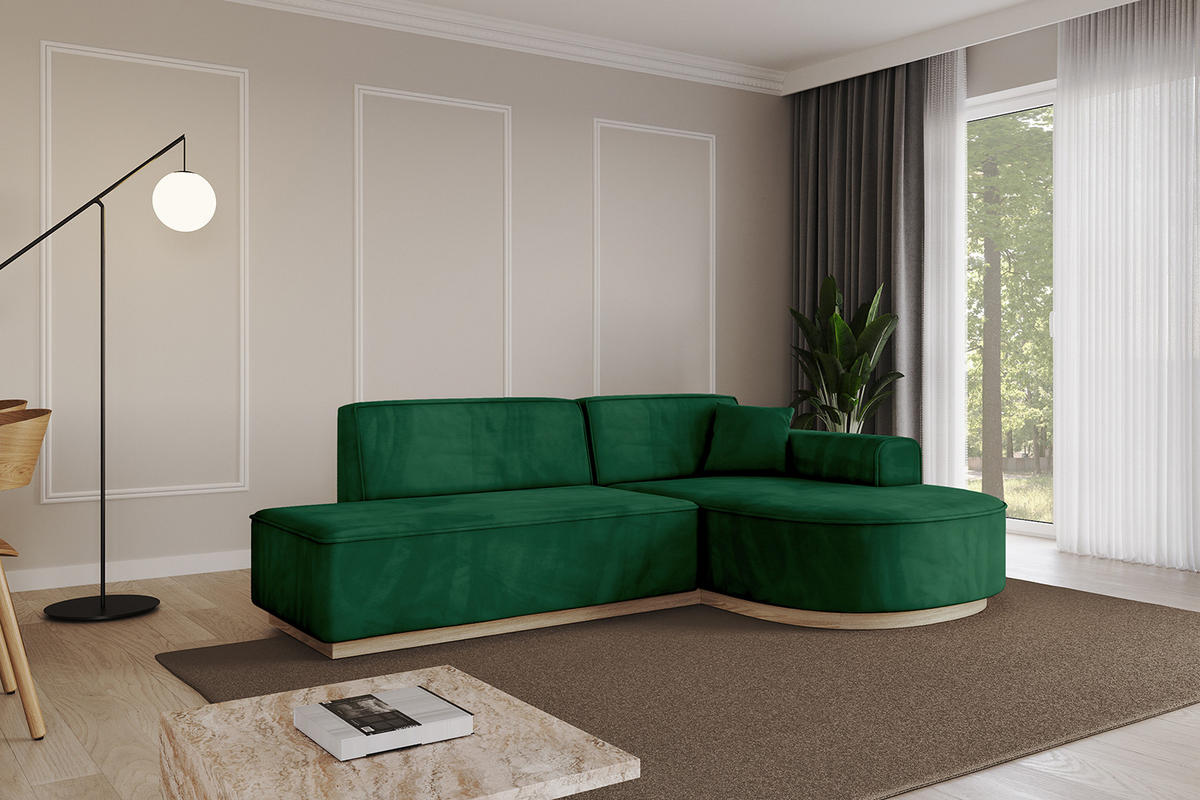 ECKSOFA Ottomane Rechts ARRIO-L1 - 243x171x83 cm Braun - Braun, Holzwerkstoff/Textil (243/171cm) - ALTDECOR