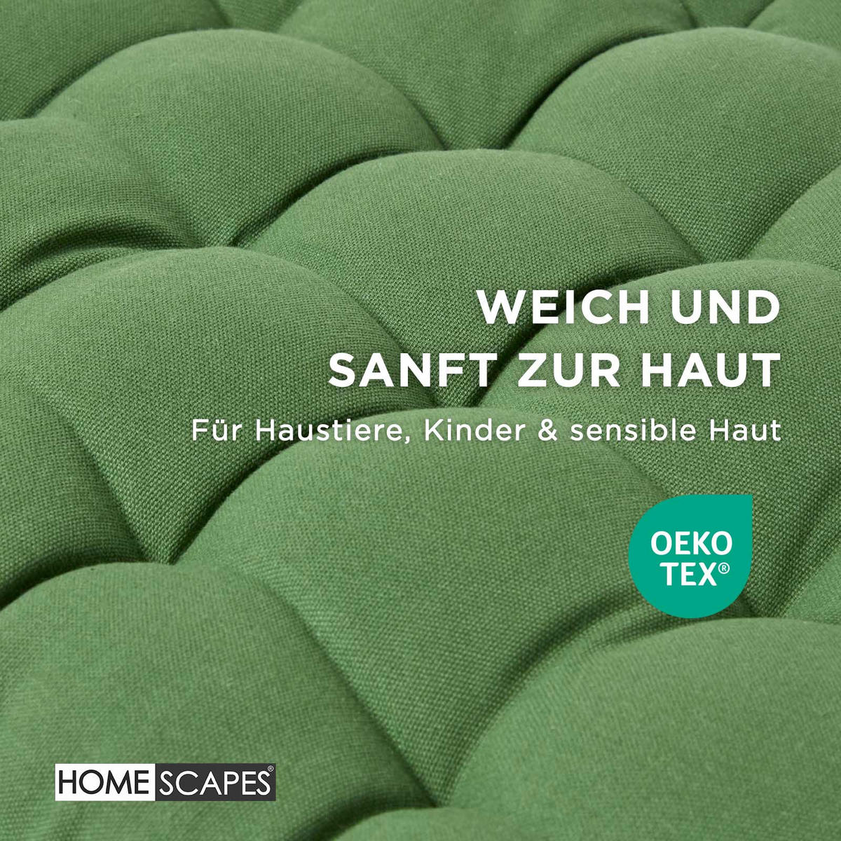 BANKAUFLAGE 3-Sitzer olivgrün 143/48/5 cm - Dunkelgrün, Textil (143/48/5cm) - Homescapes