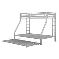 ETAGENBETT 90/200 cm Silber mit Ausziehbett - Silberfarben, Metall (90/200cm) - MIVRAY