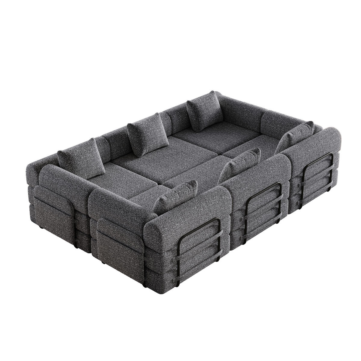 SITZGARNITUR DE-34539 modular Grau - Grau, Metall (183.8/69.8/274cm) - ComfortXL