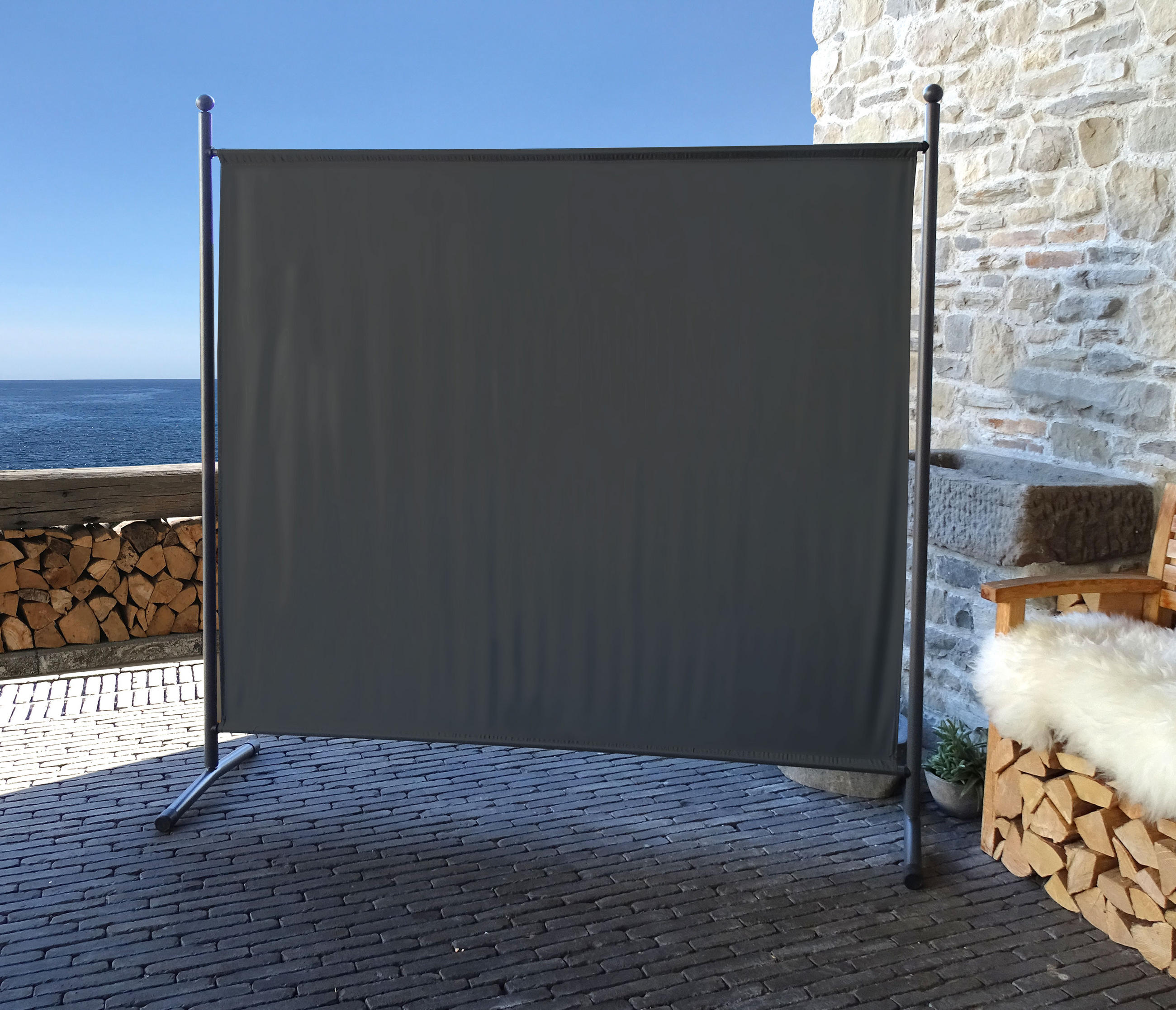 PARAVENT 1-tlg. 180x178 cm Grau - Grau, Metall (178/180cm) - QUICK STAR