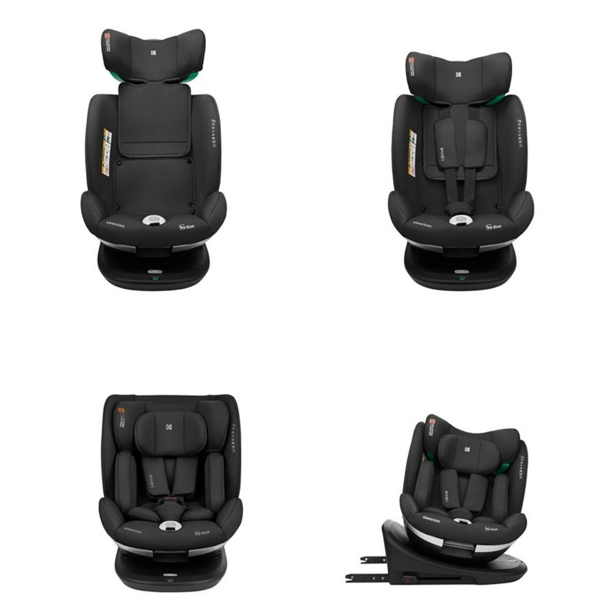 KINDERSITZ i-Drive i-Size schwarz (40-150cm) Isofix Top Tether, Kopfstütze, SPS - Schwarz, Kunststoff (44/60/50cm) - Kikka boo