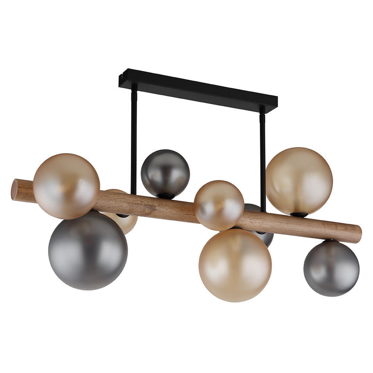 LED-DECKENLEUCHTE RIHA - Schwarz, Holz (78/29/45cm) - Globo Lighting