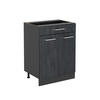 SCHUBLADENSCHRANK R-Line Schwarz Beton 60 cm mit Schublade, ohne Arbeitsplatte - Anthrazit/Schwarz, Holzwerkstoff (60/81.6/46cm) - Vicco