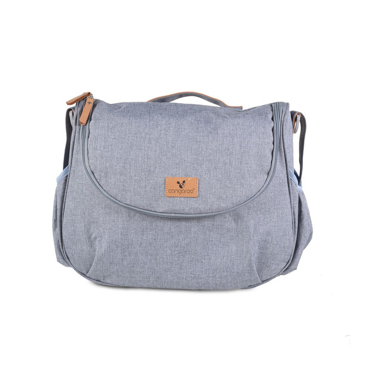 WICKELTASCHE Naomi grau Wickelunterlage, Schultergurt, Seitentaschen und Reißverschluss - Grau, Textil (10/32/40cm) - Cangaroo
