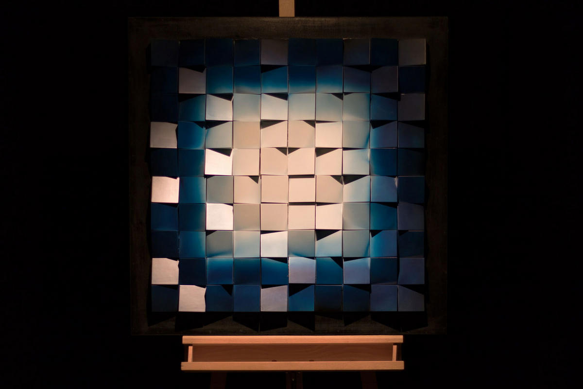WANDBILD Blau 75/75 cm - Blau/Weiß, Holz/Kunststoff (6.8/75cm) - KUNSTLOFT