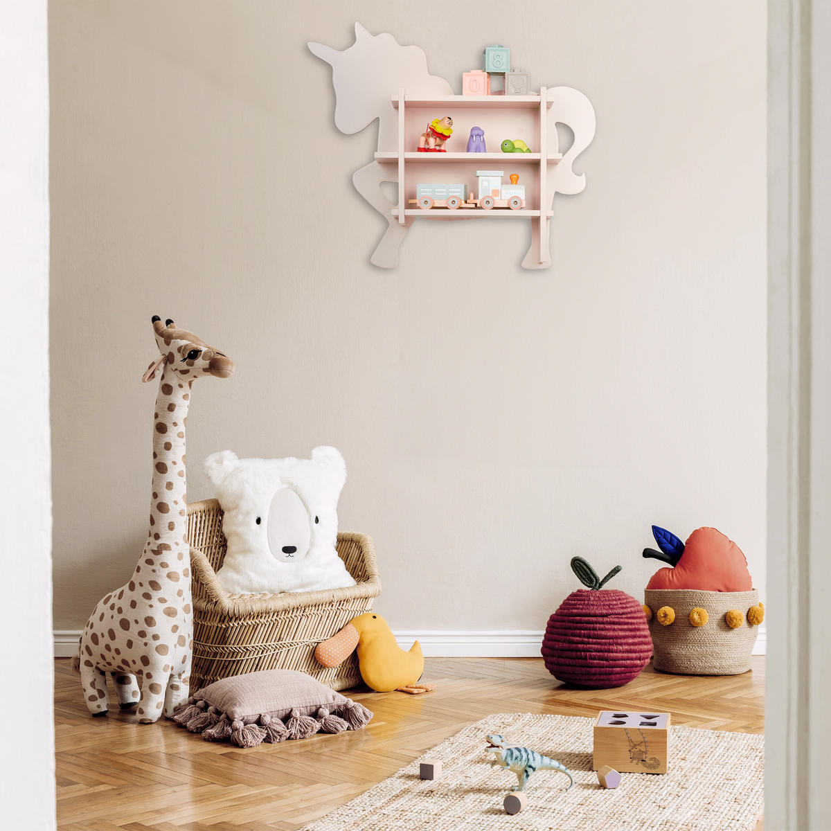 KINDERREGAL - Rosa, Holzwerkstoff (66/54.5/13cm) - Relaxdays