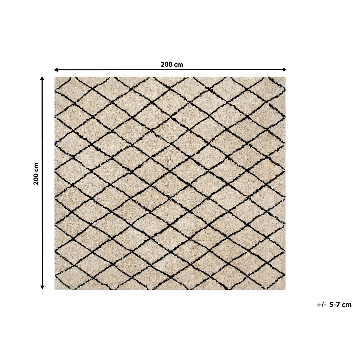 SHAGGY-TEPPICH Midyat 200/200 cm - Beige, Kunststoff (200/200cm) - Beliani