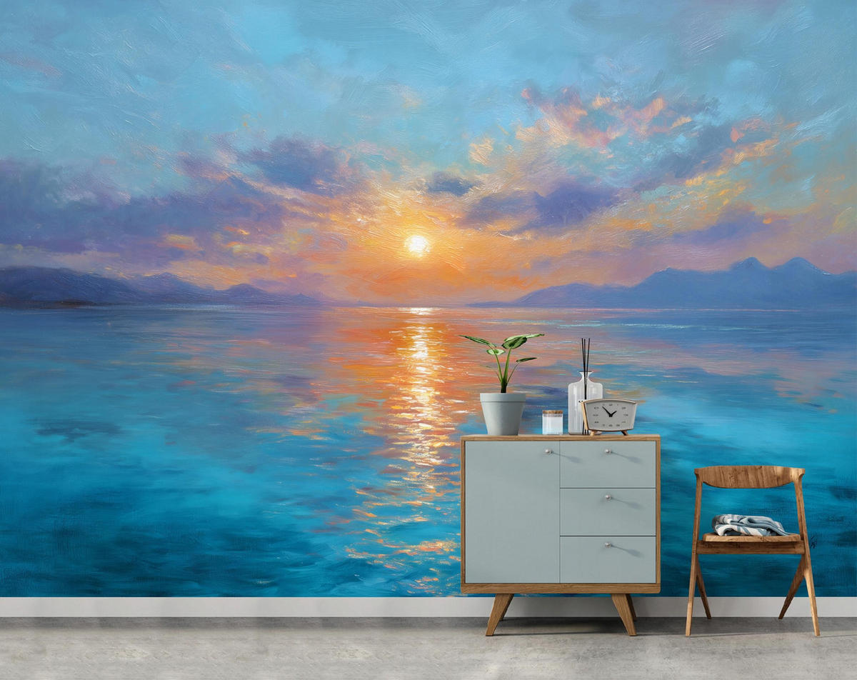 FOTOTAPETE Meer Sonne Blau 300x210 cm - Multicolor, Papier (300/210cm) - Wallarena