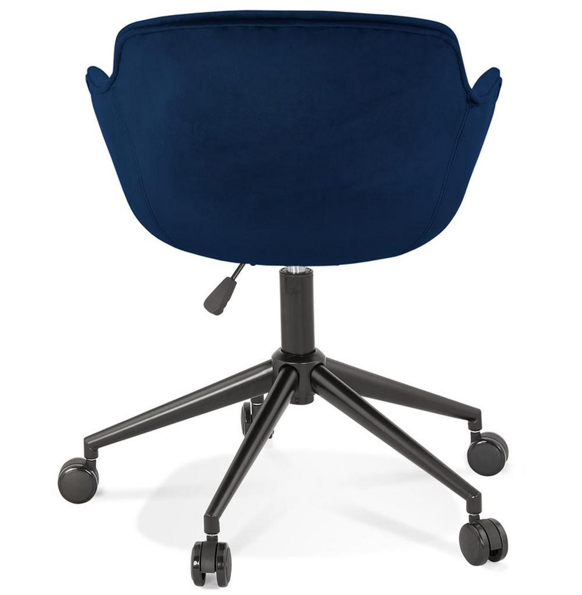 BÜROSTUHL Samt mit Rollen, 360° drehbar und höhenverstellbar PILANO, Blau 54x59x80 cm - Blau/Schwarz, Textil/Metall (59/80/54cm) - KADIMA DESIGN