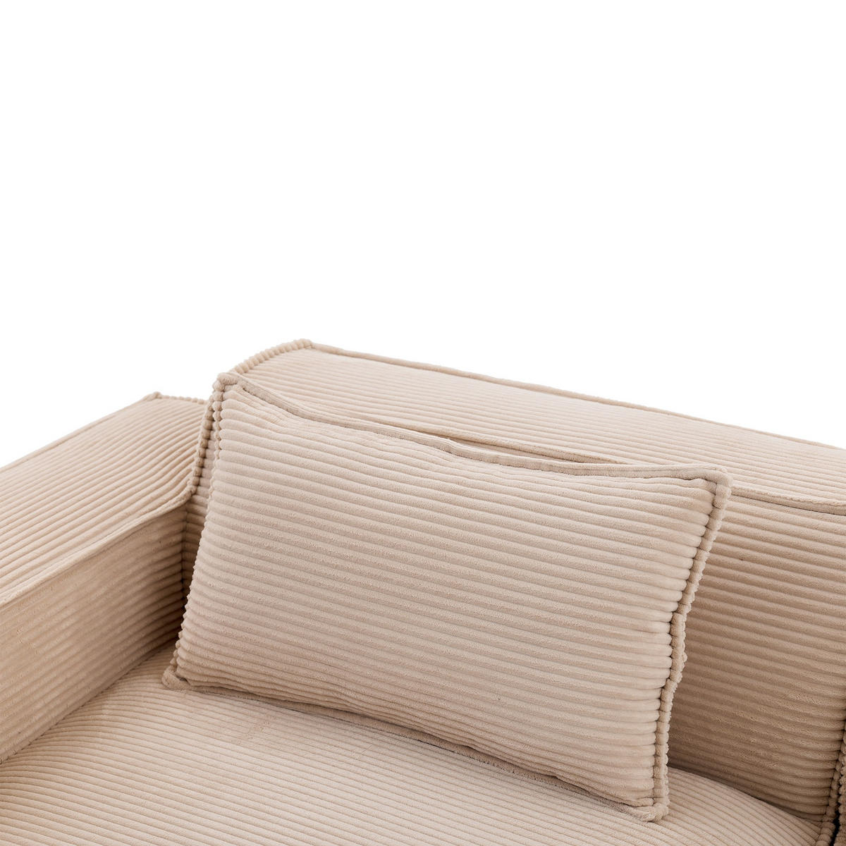 ECKSCHLAFSOFA L-/U-/2-er Sofa mit Schlaffunktion,Modulsofa,Cord,Beige - Beige, Textil (129/233cm) - LVHOM