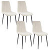STUHL GARDA Stoffbezug Metallbeine 4er Set Beige - Beige, Textil/Metall (45/90/44cm) - Albatros