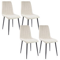 STUHL GARDA Stoffbezug Metallbeine 4er Set Beige - Beige, Textil/Metall (45/90/44cm) - Albatros