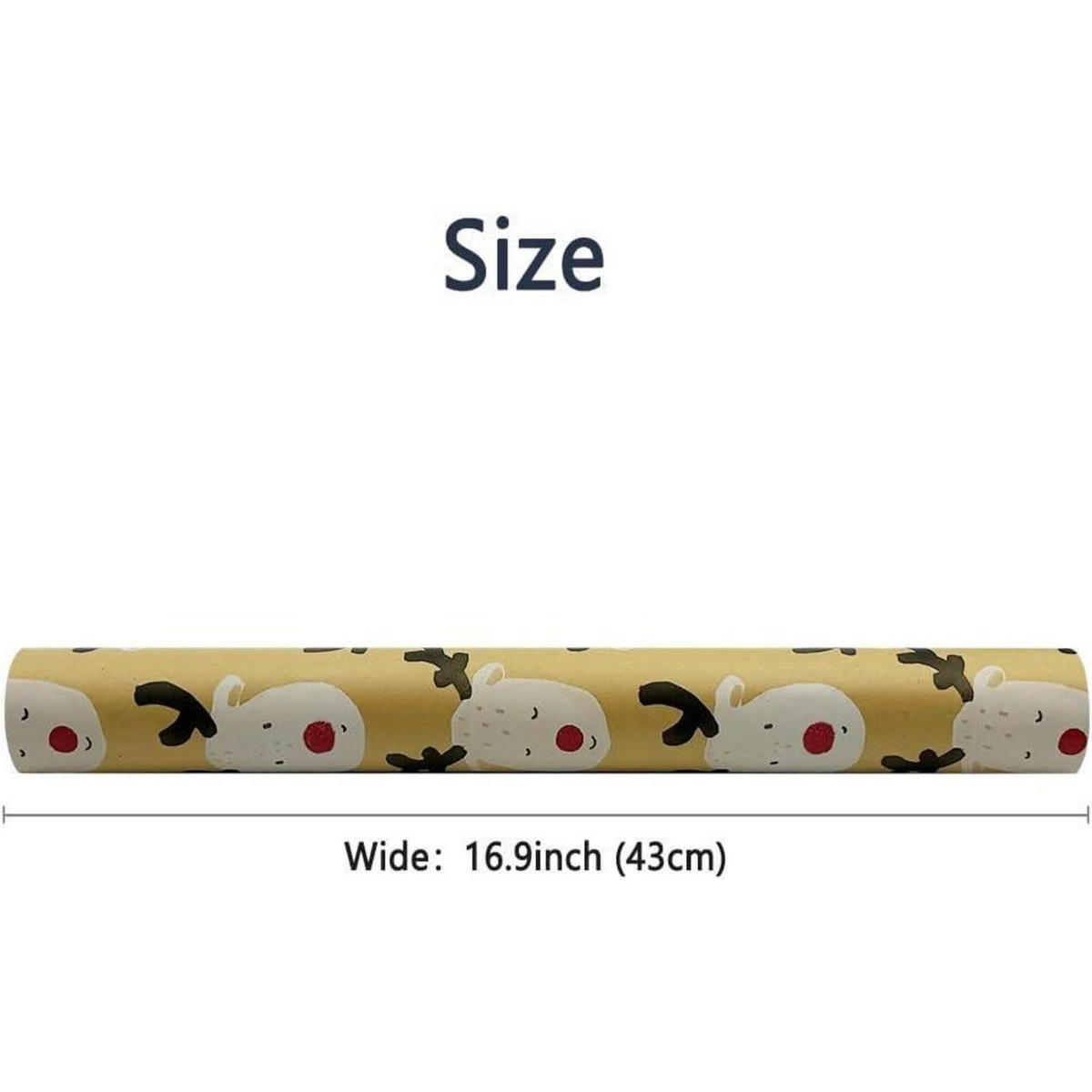 GESCHENKPAPIERROLLE 43 cm x 15 m Elchdruck Kraftpapier Mehrfarbig - Multicolor, Papier (43/1/1500cm)