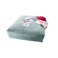 BIG HOCKER MADELINE Hellblau Cord - Hellblau, Textil (120/43/120cm) - KAWOLA