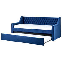 TAGESBETT 90/200 cm Marineblau Montargis - Blau, Textil (90/200cm) - Beliani