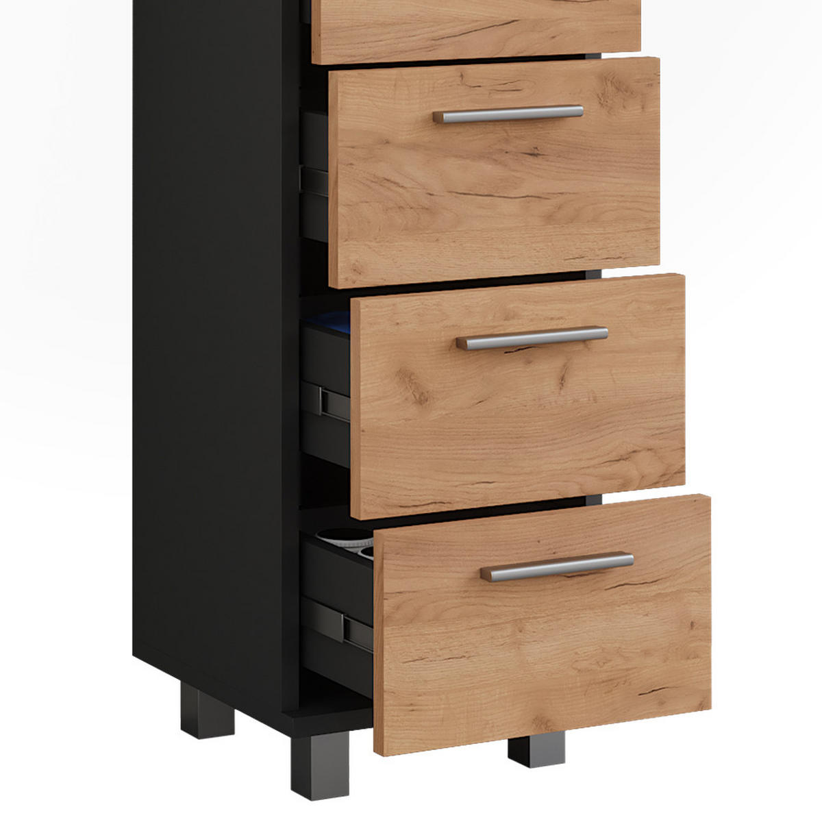 MIDISCHRANK Ilias Anthrazit/Goldkraft Eiche 30.2 x 95 cm - Honigeiche/Anthrazit, Holzwerkstoff (30.2/95/30cm) - Vicco