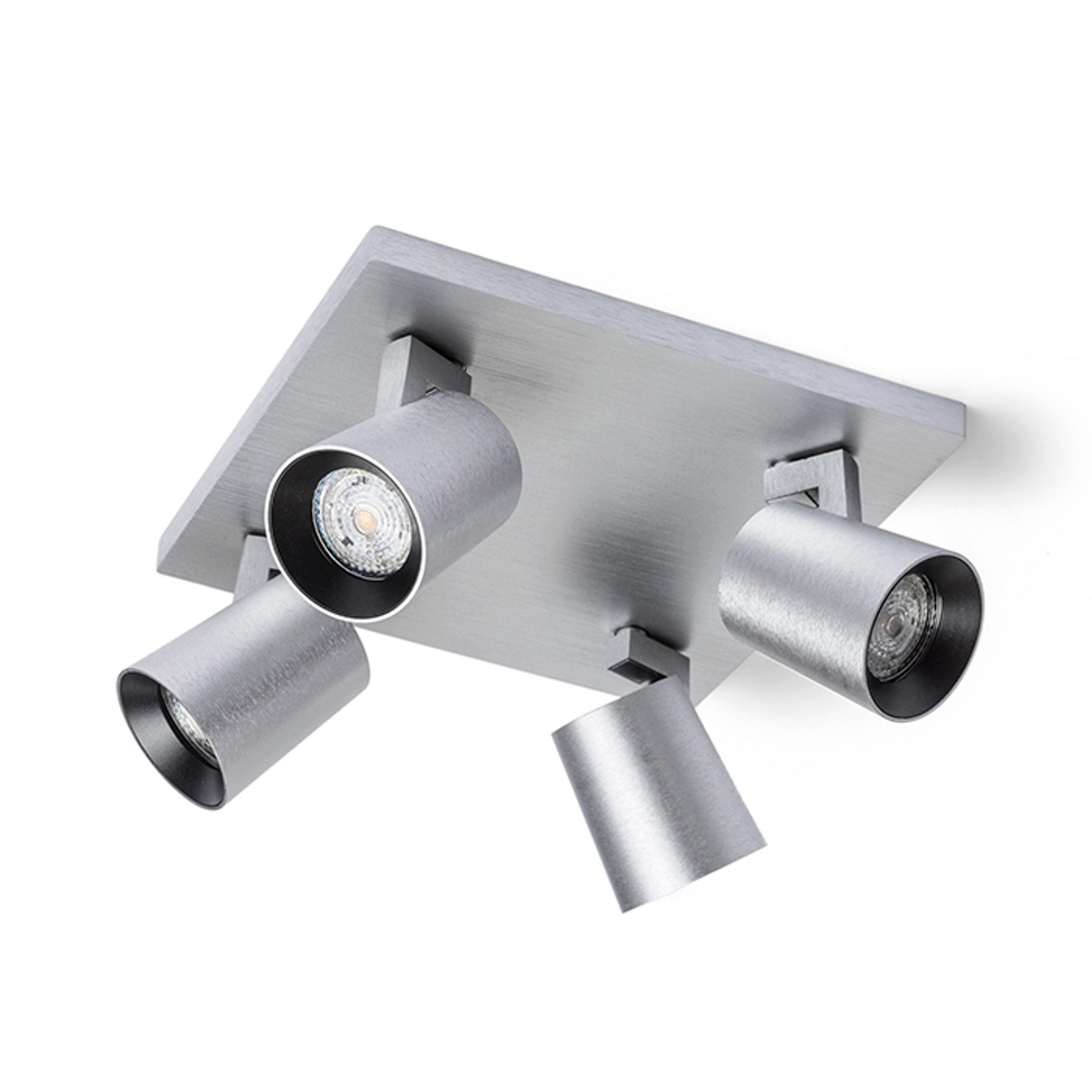 DECKENLEUCHTE KENNY IV gebürstetes Aluminium 32 W - Silberfarben, Metall (30/30/20cm) - Rendl
