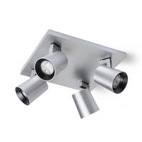 DECKENLEUCHTE KENNY IV gebürstetes Aluminium 32 W - Silberfarben, Metall (30/30/20cm) - Rendl