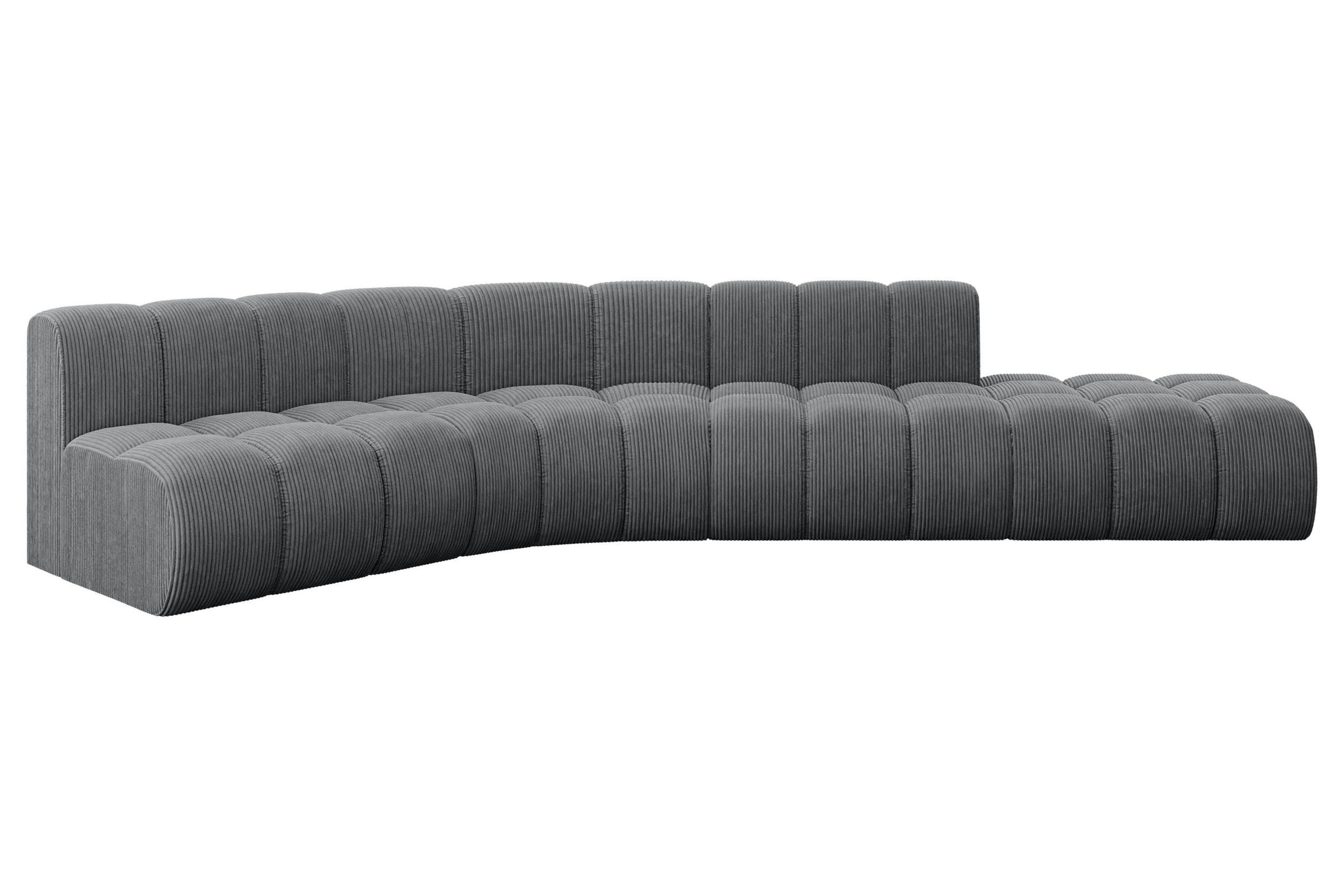ECKSOFA modulares Sofa Brilo-L1 - 380x174x70 cm Dunkelgrau - Dunkelgrau, Holzwerkstoff/Textil (380/174cm) - ALTDECOR