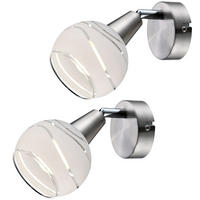 LED WANDLEUCHTE Elliott Silber matt satiniert 2er Set - Silberfarben, Glas (10/15/19cm)