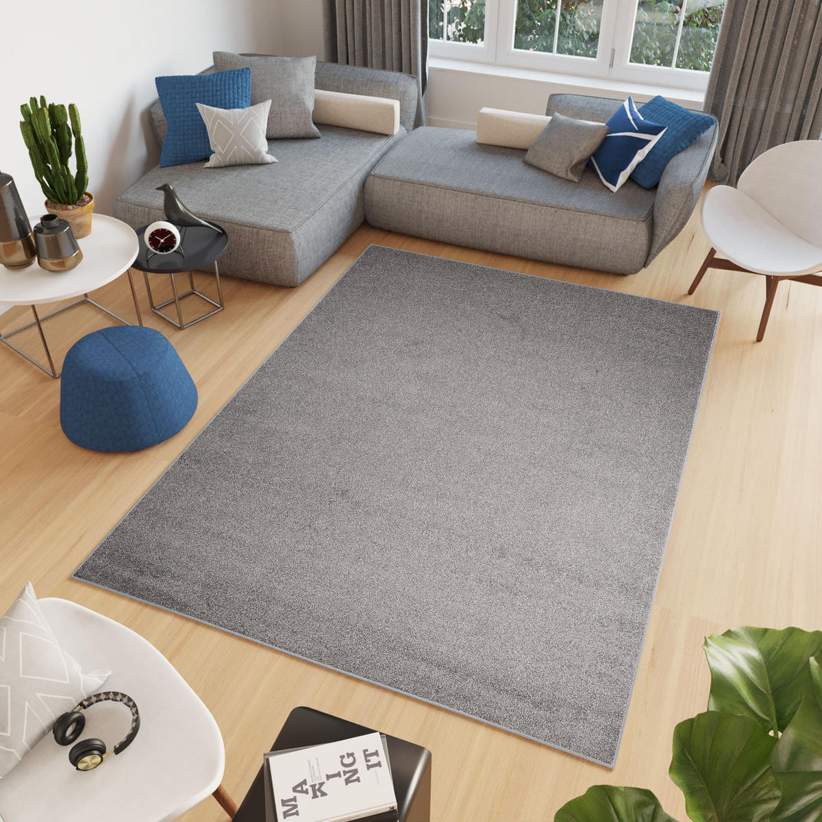 TEPPICH NOYAN SILBER 300/400 cm - Silberfarben, Textil (300/400cm) - Tapiso