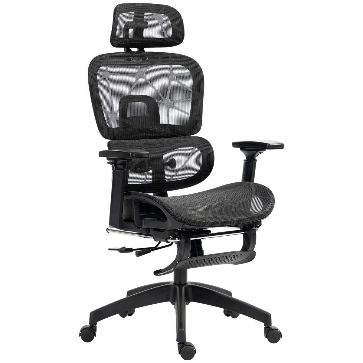 DREHSTUHL DE-05262 Netzstoffbezug, verstellbar & rollbar Schwarz - Schwarz, Metall (64/122/66cm) - ComfortXL